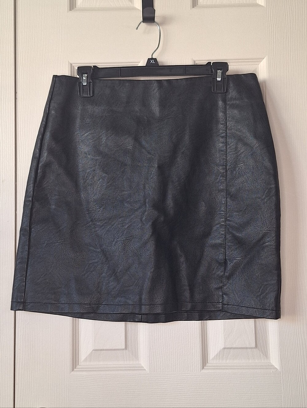 TOPSHOP Black Faux Leather Moto Goth Skirt Size 10